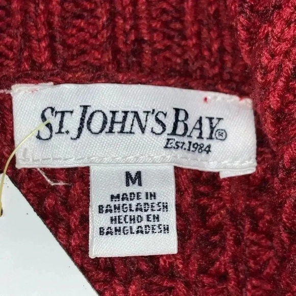 St. John's Bay Red Cable Knit Sweater - Picture 3 of 3